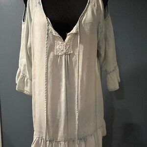 Absolutely Famous Sky Blue Cold Shoulder Dress